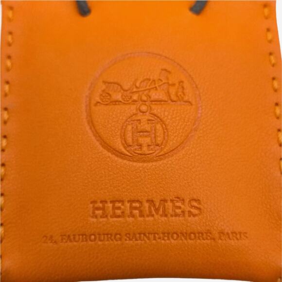 Hermes Orange Shopping Bag Purse Charm - Picture 4 of 8